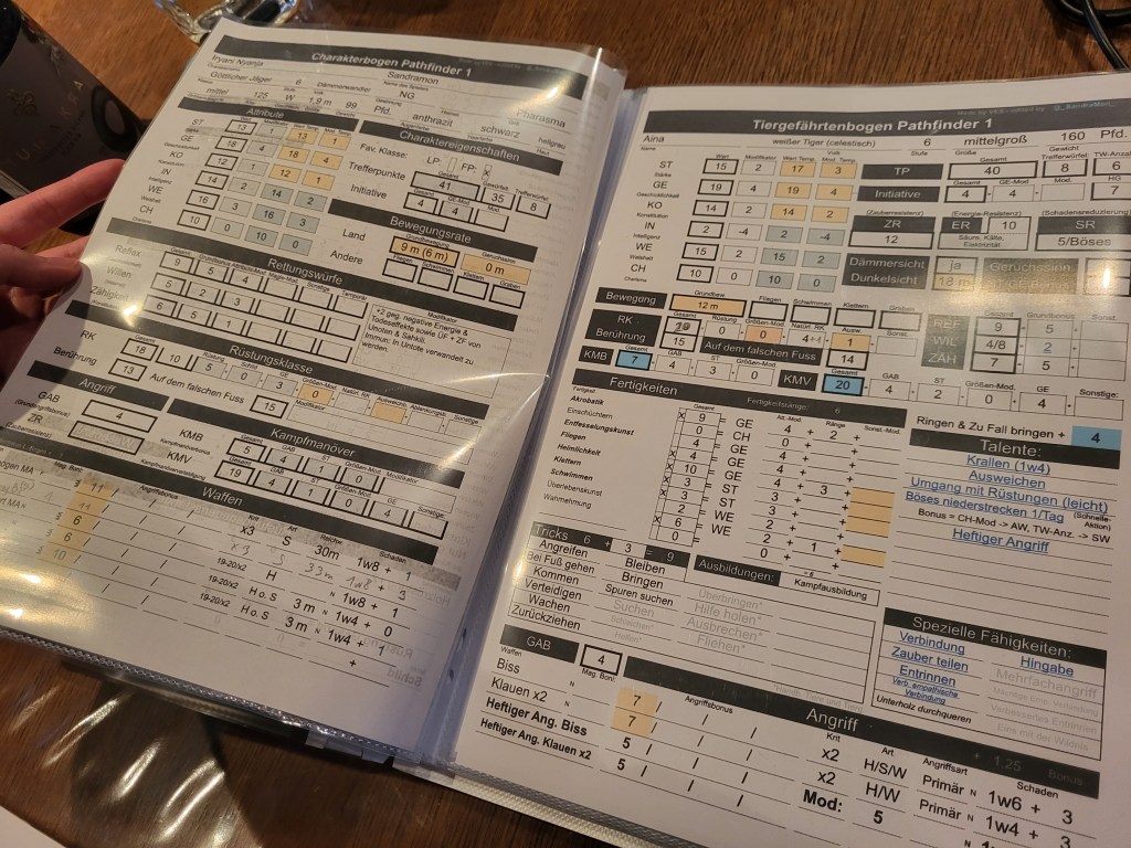 Google Calc Charakterbogen – Pathfinder 1