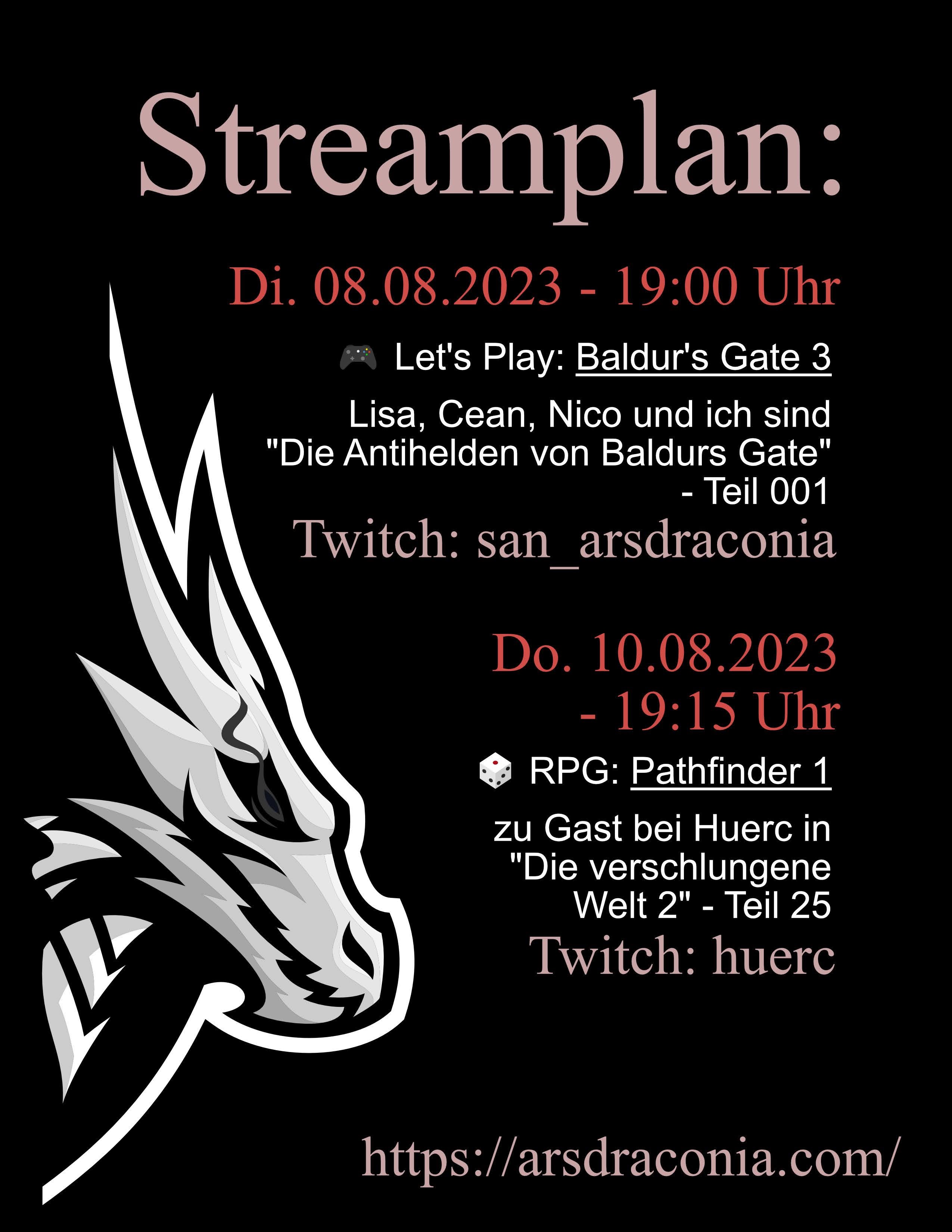 Streamplan für KW&nbsp;32